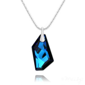 De-Art Silver Necklace with Swarovski Crystal Bermuda Blue