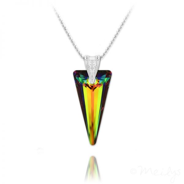 Spike 28mm Vermeil Necklace with Swarovski Crystal Vitrail Medium
