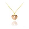 Tiny Heart 10mm Yellow Gold Plated Silver Necklace with Swarovski Crystal Rose Gold