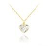 Tiny Heart 10mm Yellow Gold Plated Silver Necklace with Swarovski Crystal White