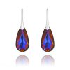 Teardrop 24mm Silver Earrings with Swarovski Crystal Volcano
