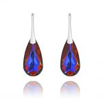 Teardrop 24mm Silver Earrings with Swarovski Crystal Volcano