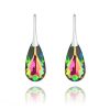 Teardrop 24mm Silver Earrings with Swarovski Crystal Vitrail Medium