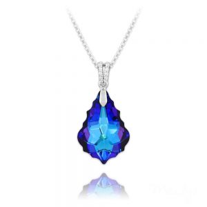 Barqoue 22mm Sterling  Silver Necklace with Swarovski Crystal - Heliotrope