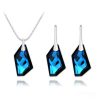 De-Art Silver Jewelry Set with Swarovski Crystal Bermuda Blue